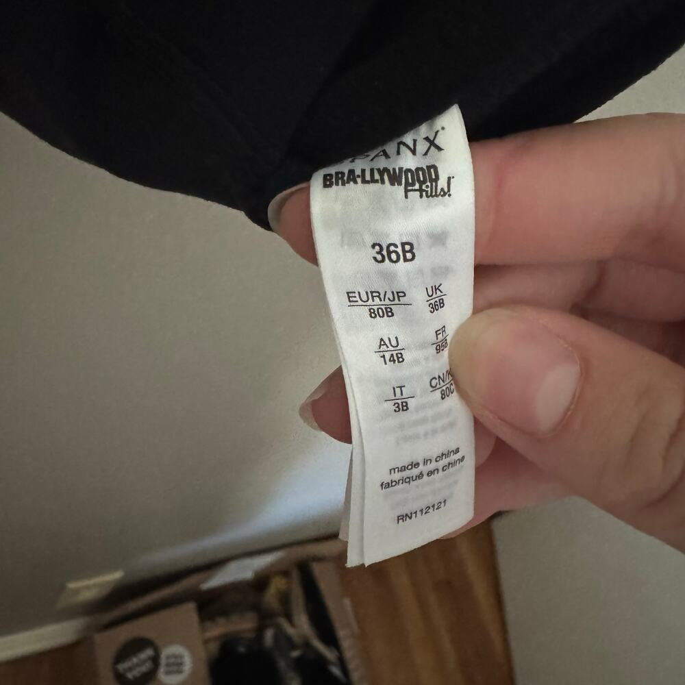 SPANX Black Front Clasp Bra Size 36B thick strap - Picture 5 of 7